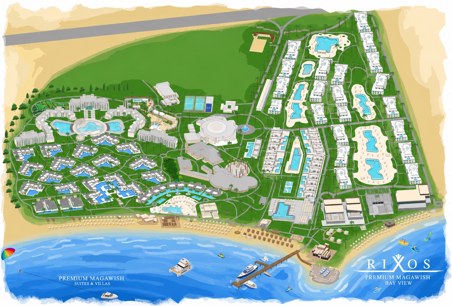 Rixos Premium Magawish resort map
